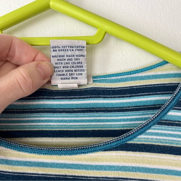 Vintage Old Navy long sleeve stripes casual shirt 100% cotton women’s small boxy - Picture 4 of 10